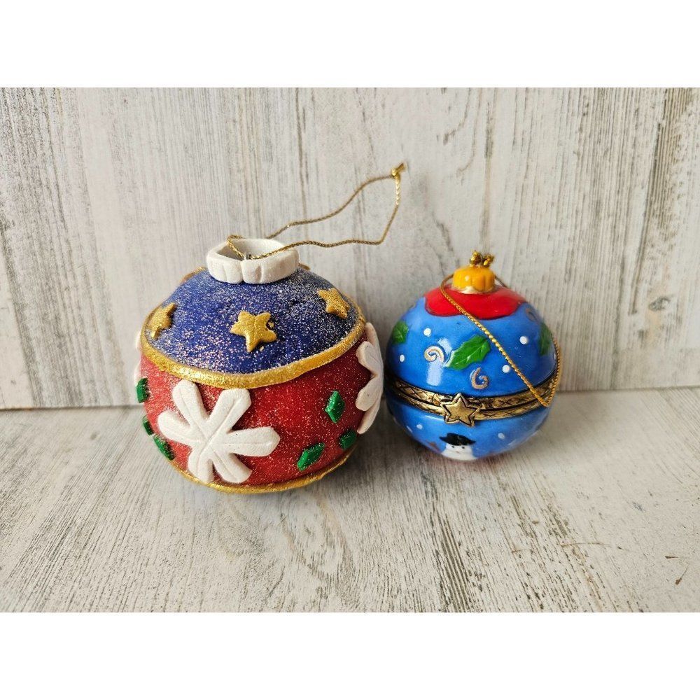 Decorative ball trinket ornament snowman Xmas tree metal